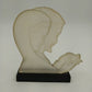 Lucite Jesus Mary Joseph Figurine 5" on Black Base Vtg Mid-Century