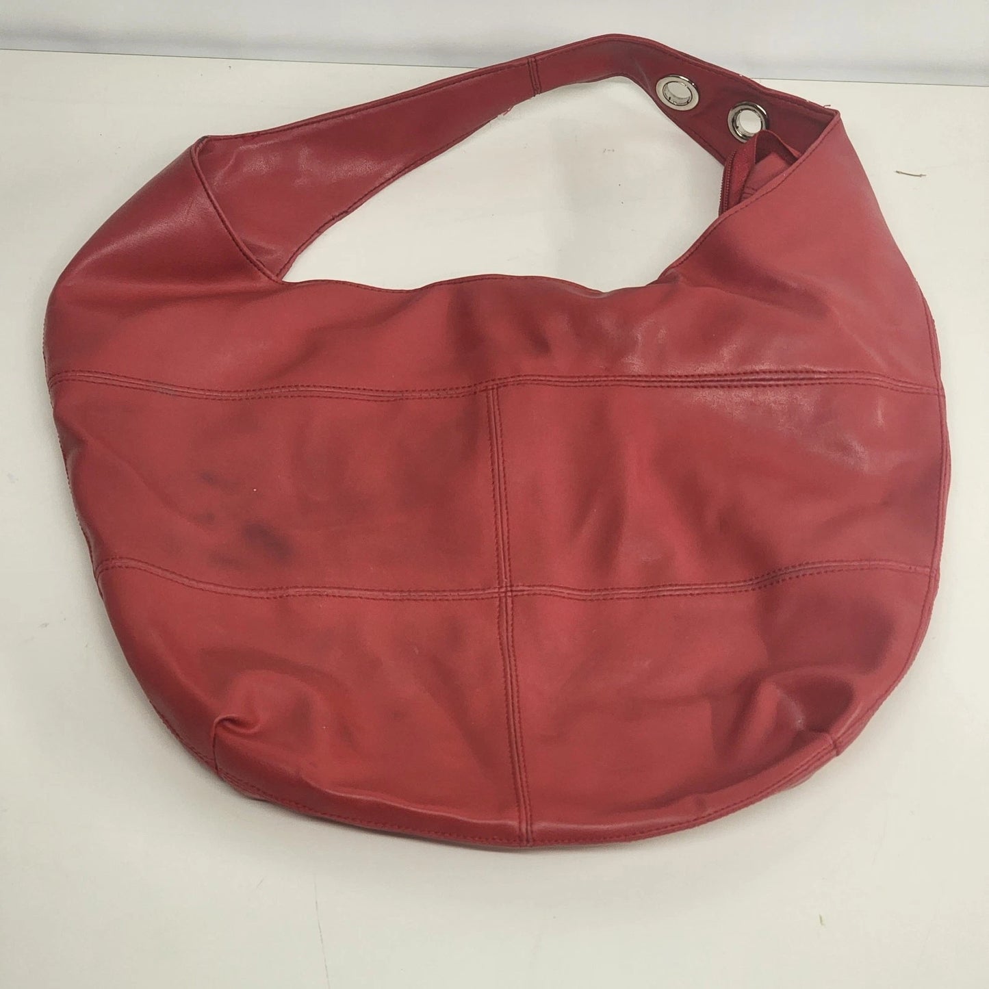 Bijoux Terner Women's Red Tote Bag PVC Shoulder Purse Large Zipper Pocket Vtg