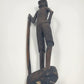 Hand Carved Ebony Tribal African Kenyan Man Woman Figurine 15"