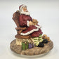 Candle-lite Sleeping Santa Candle Topper Figurine 4.25" Chair Cats Dog Gifts Vtg