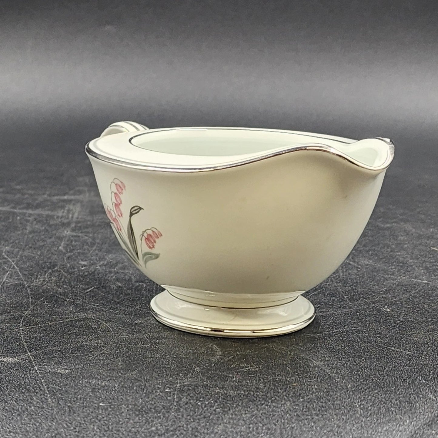 Noritake Crest 8 oz Creamer Lily of the Valley 5421 Platinum Trim Vtg Fine China