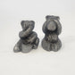 Pewter Bear Figurine Lot 2 Honey Pot See No Evil Miniature 1.5" Textured Fur Vtg