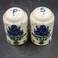 Hadley Oversized Salt & Pepper Shakers Blueberry Bouquet Hand-Painted Vintage