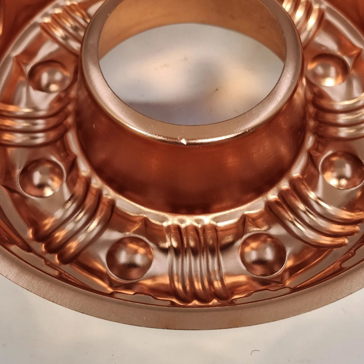 Copper Tone Jello Gelatin Ring Mold 3.5 Cup Geometric Wall Hanging 8.5" Vintage