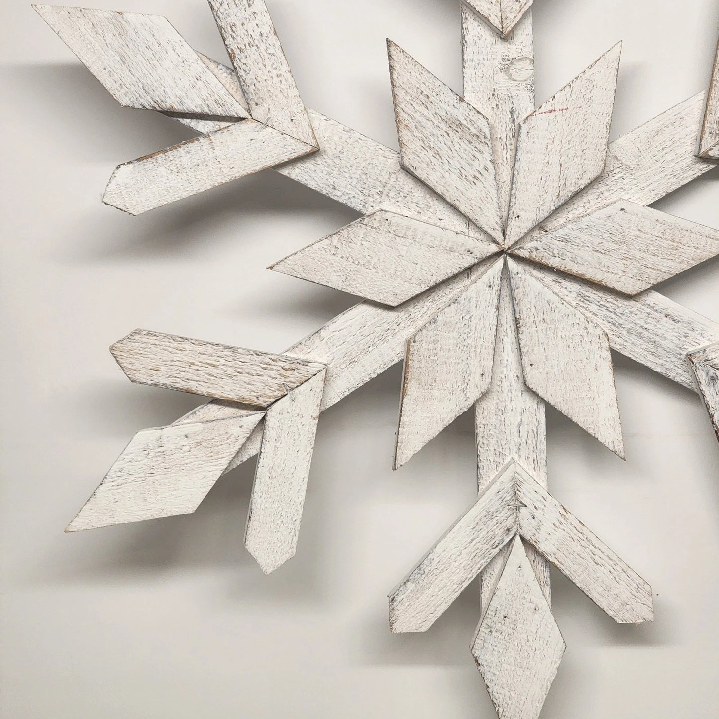 Rustic Wooden Snowflake Wall Decor 22 Inch Farmhouse Christmas