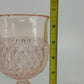 Indiana Glass Diamond Point Pink Depression Goblets Glassware Set of 4 Vtg Chip