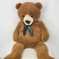 Toys R Us Jumbo Teddy Bear 43" Golden Brown Plush Green Satin Bow 2015 Polyester