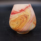 Vintage Nemadji mini beehive vase with orange red marbled finish