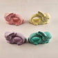 4 Bunny Pottery Napkin Rings Easter Decorations Pastel Pink Purple Yellow Blue