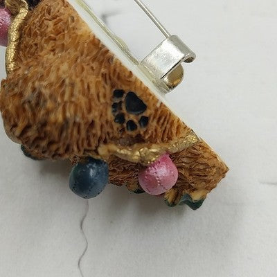 Boyds Bears Elliot and the Lights Resin Pin Brooch 1994 Bearwear Resin Christmas