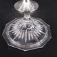 Heavy Glass Thumbprint Candy Dish Compote w Lid Silver Metal Base 7" Vintage