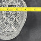 Imperial Glass Nucut Lead Crystal Oval Serving Bowl Sawtooth Edge 6.5" Vtg 50s