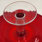 IKEA ÄKTAD Ruby Red Flashing Cake Stand 13" Glass Top Clear 5" Pedestal Base
