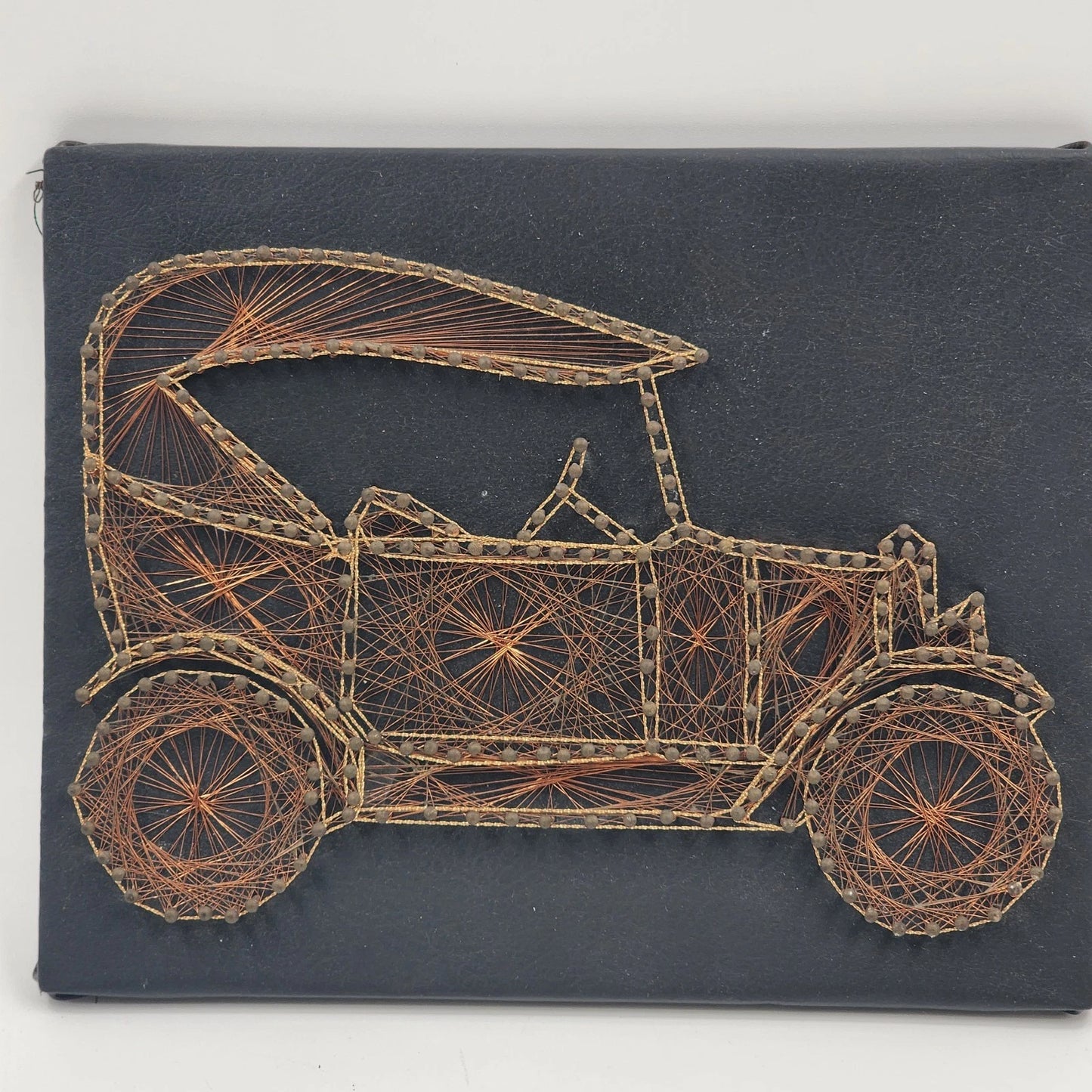 Wire Nail String Art Car Steampunk Copper & Brass 10” Classic Auto Wall Decor