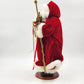 Santa Claus Figure Holiday Home 18" Red Suit Gold Vest Long Beard Vintage 2000