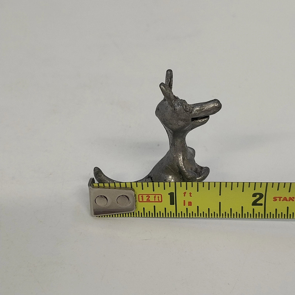 3Pcs Whimsical Pewter Giraffe Kangaroo Monkey Miniature Figurines Animal Vintage