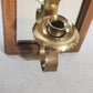 Knob Creek Solid Brass Wood Mirror Candle Wall Sconce MCM Rustic Farmhouse 23"