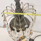 Borske Sklo Waterfall Crystal Marble Globe Brass Table Lamp 36" 3-Way Loevsky