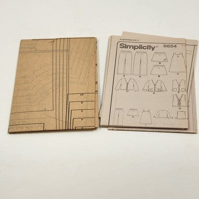Simplicity 9854 Vtg Sewing Pattern 2001 Uncut Girls Jumper Outfits Size A 2-6X