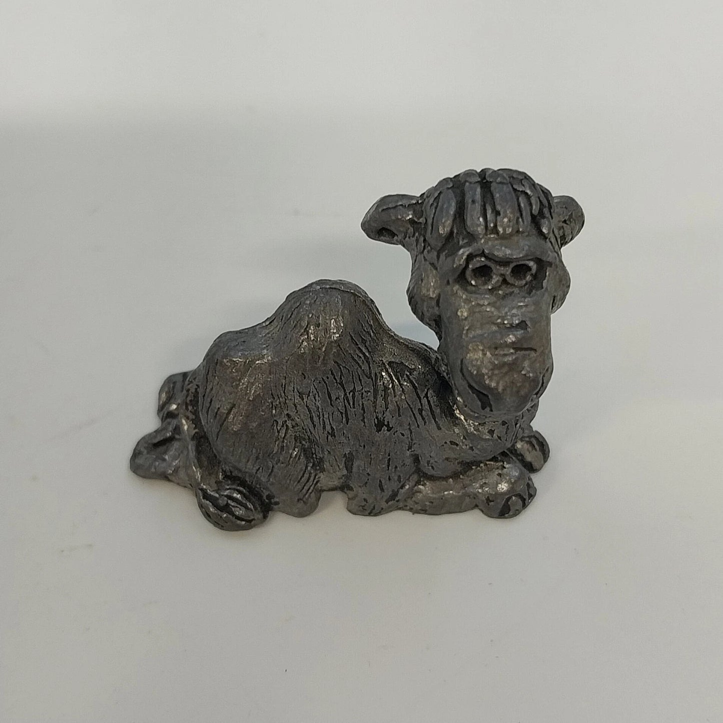 3Pcs Whimsical Pewter Giraffe Kangaroo Monkey Miniature Figurines Animal Vintage