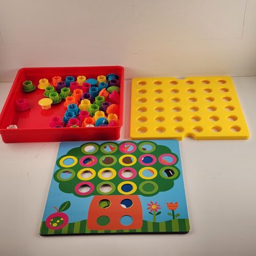 Color Matching Pegboard Preschool Toy w/ 10 Cards Educational Kids Girls Boys