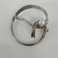 Sterling Silver Circle Brooch Faux Pearl Modernist Pin .925 Polished 1.5"