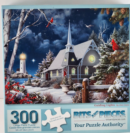 300pc Jigsaw Puzzle Bits & Pieces GUIDING LIGHTS by Alan Giana 18" x 24"