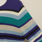 Lands' End Supima Cotton Cardigan Sweater Women Large 14-16 Blue Striped Button