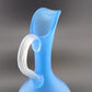Empoli Decanter Frosted Satin Blue Twisted Clear Pointed Stopper Handle & Base