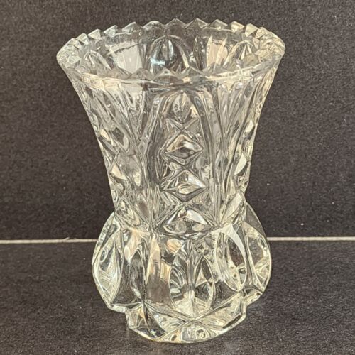 Princess House Bud Vase PHC25 Clear Crystal Cut Leaded 3¾" Diamonds Arch