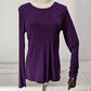 Merona T-Shirt Dark Purple Long Sleeves Size Large Women's Comfortable Cotton