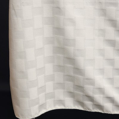 White Rectangle Tablecloth 52" Windowpane Checkered Striped Pattern Square