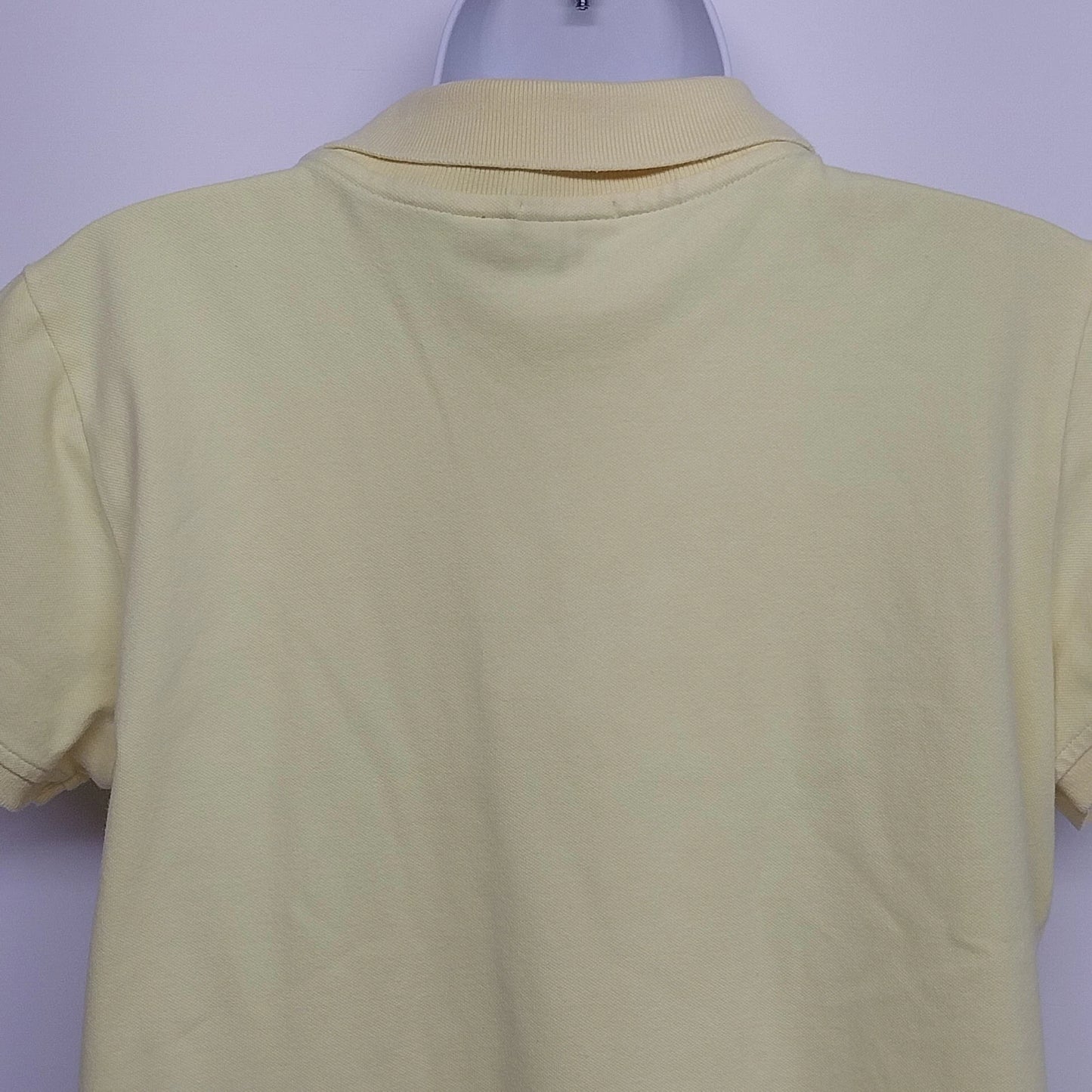 IZOD Women's Yellow Stretch Polo Shirt Large Cotton Blend Short Sleeve Classic