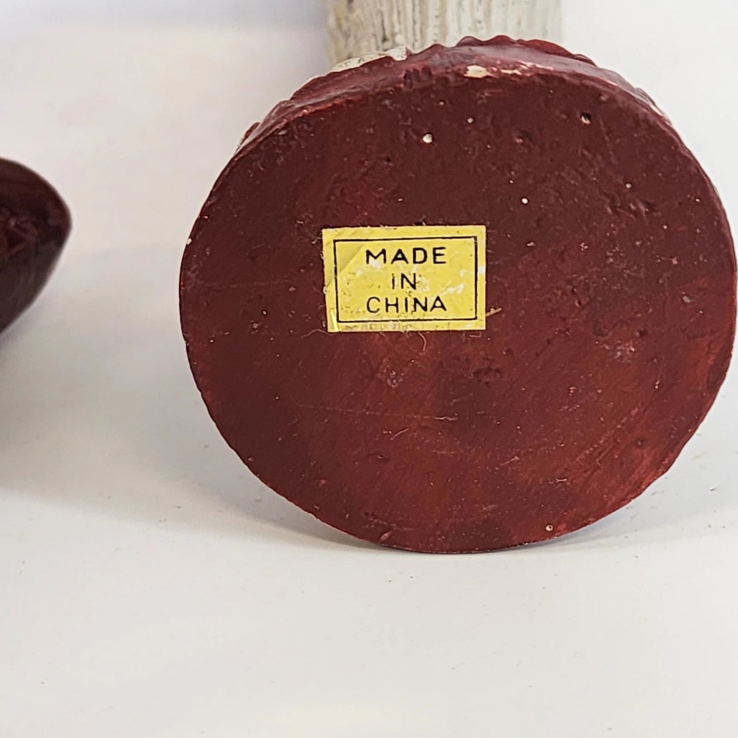 House of Lloyd Wooden Santa Taper Candle Holder Removable Hat 11" China Vtg