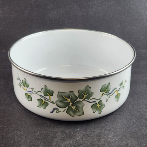 Lincoware Corelle Coordinates Callaway Ivy Enamel Metal Bowl 7.25" x 3" Vintage