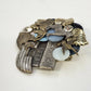 Assemblage Brooch Noah's Ark Zebra Lion Bird Fish Rhinestones Vintage Style 2"