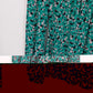 Worthington Stretch Green Abstract Print Blouse Women's Small V-Neck Long Sleeve