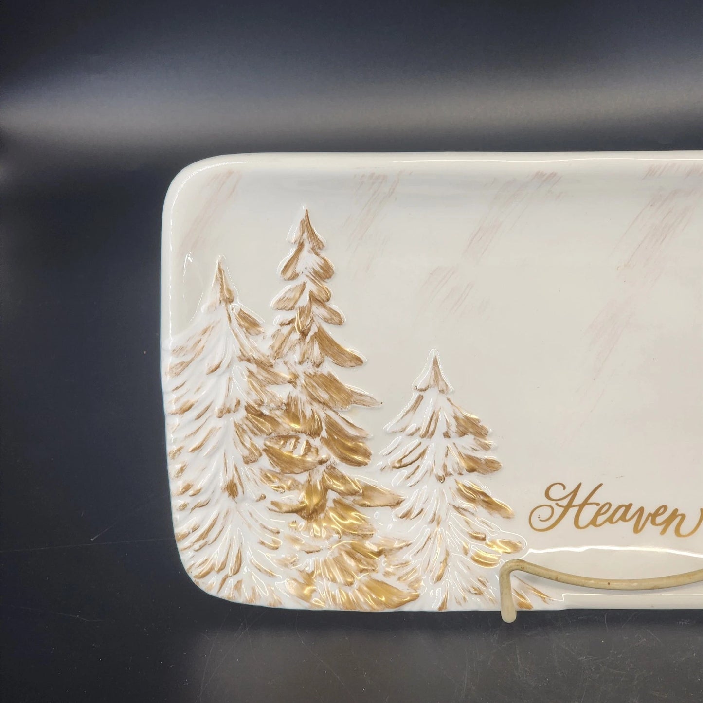 Burton Heaven & Nature Sing Christmas Platter Carla Grogan 13.5" Ceramic Vtg