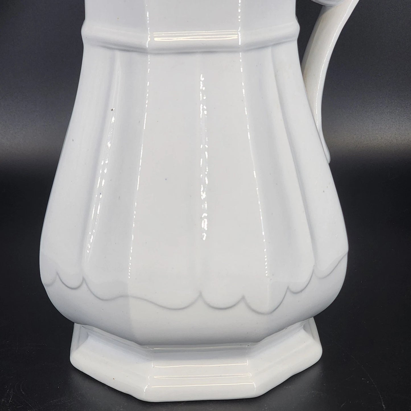 Antique Davenport White Ironstone Water Pitcher Staffordshire