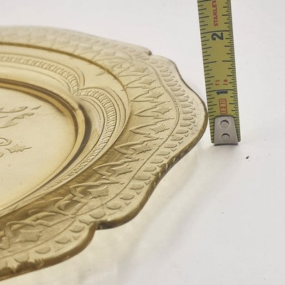 Federal Amber Yellow Depression Glass Patrician Spoke Dinner Plate 11" 1930s VTG