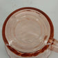 Fortecrisa Pink Swirl Ribbed Glass Cup & Saucer Set MCM Tableware Mexico Vtg