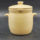 Ceramic Grease Drippings Jar w Lid Strainer Mushroom Homemade Pottery 1981 Vtg