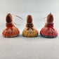 Three Young Girl Porcelain Bell Christmas Ornaments w Hanging Leg Chimes