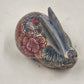 Ethan Allen Home Collection Ceramic Bunny Rabbit Figurine Pink Blue Floral 6"x3"