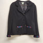 Laura Ashley Women’s XL Black Blazer Jacket Textured Sequins Trim Career Coat