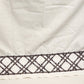 Martex Luxor Solid White Twin Flat Sheet w Embroider Brown Bamboo Lattice Edge