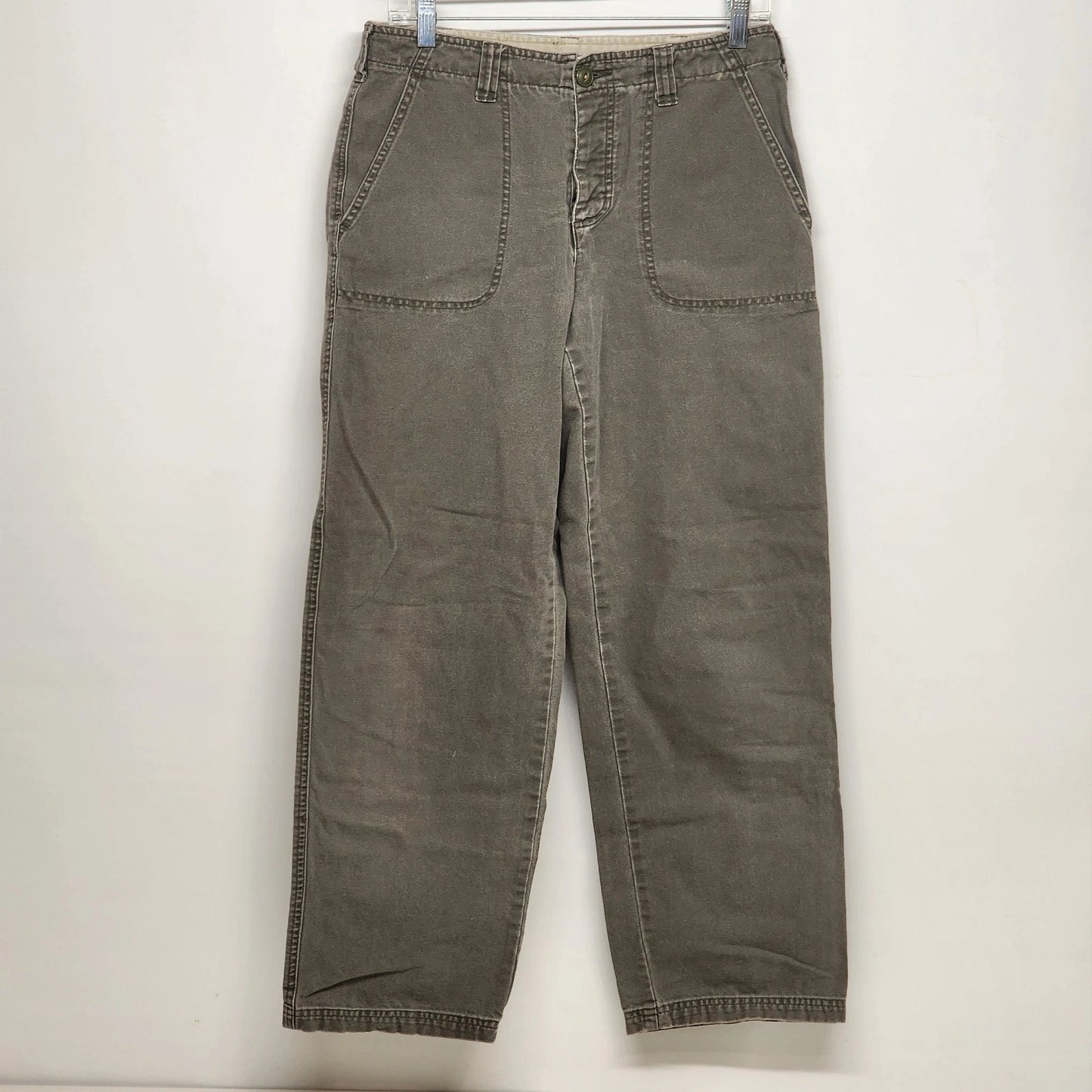 American Eagle Outfitters Women's Jeans 10 Straight Leg Olive Green Utility Soft