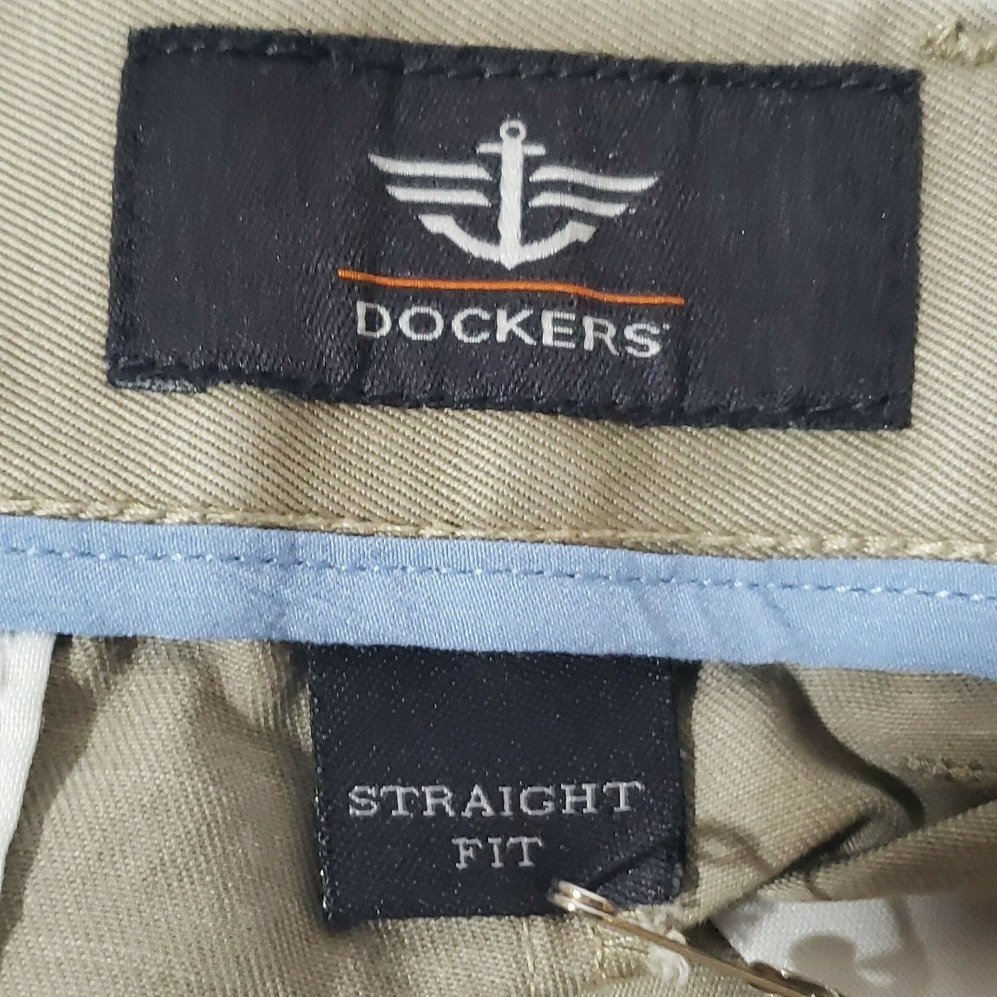 Dockers Straight Fit Flat Front Khaki Pants Tan No Cuff Cotton Men's Size 36x34