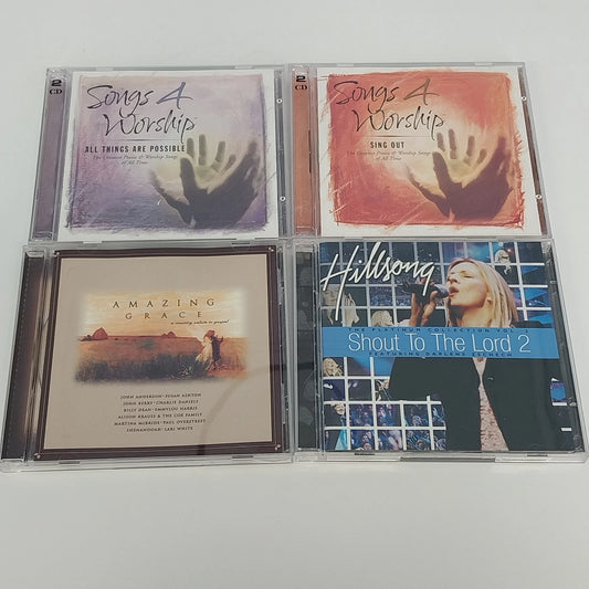 Christian Worship CD Lot Hillsong Songs 4 Worship Amazing Grace 4 Discs