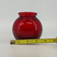 Anchor Hocking Royal Ruby Red Ivy Ball Vase 4" Round Solid Glass Decor Vtg USA